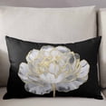 thumbnail image 3 of Flower Black Throw Pillow Cover 24 x 36 Inch Decorative Pillow Cover Gold White Abstract Floral Aesthetic Lumbar Pillowcase Seasonal Rectangle Cushion Case for Couch Sofa Bed Living Room, 3 of 7