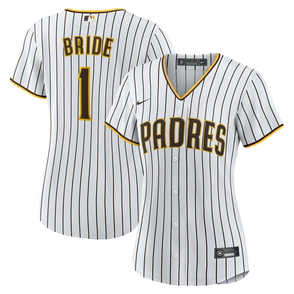 Women's-Nike White San Diego Padres #1 Bride Home Replica Jersey