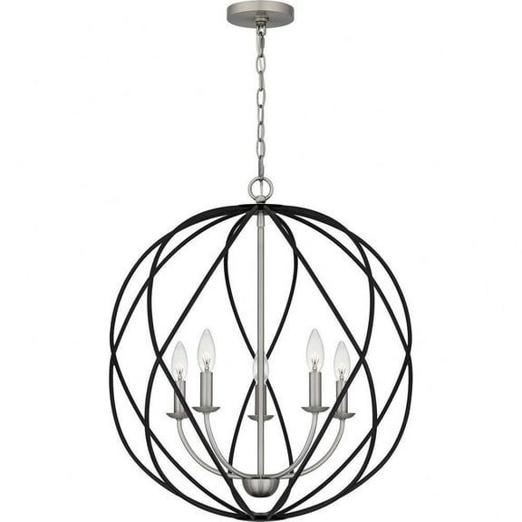 5 Light Pendant in Transitional Style-25.5 inches Tall and 24 inches Wide-Antique Nickel Finish Bailey Street Home 71-Bel-4926223