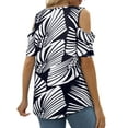 thumbnail image 4 of HUBERY Women Floral Print Square Neck Cold Shoulder Tunic Top, 4 of 6