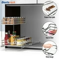 thumbnail image 5 of Bextsrack Under Sink Storage Organizer Pull Out Cabinet Organizer for Kitchen, Bathroom (Silver), 5 of 7