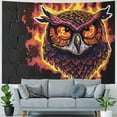 thumbnail image 4 of Orinice Owl Fire Eyes Tapestry Wall Hanging Unique Style for Home Decor, Graphic Tapestries for Living Room Bedroom Apartment Farmhouse Dorm 50x40inch, 4 of 6