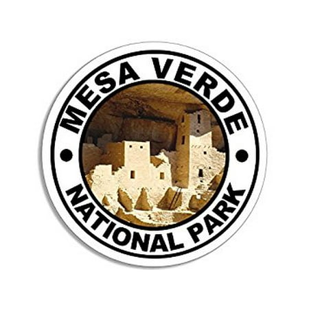 Round MESA VERDE National Park Sticker Decal (decal rv hike Puebloan co) Size: 4 x 4