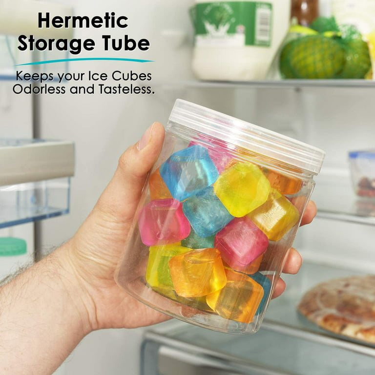 (20-Pack) Reusable Ice Cube, Refreezable Plastic Ice Cubes Reusable, for  Drinks, Cocktails Like Whiskey, Wine, or Coffee, Silicone Square Shapes,  Dry