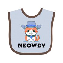 Inktastic Cowboy Cat Meowdy Boys or Girls Baby Bib