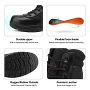 NORTIV 8 Mens Military Tactical Work Boots Side Zipper Leather Motorcycle Combat Boots Trooper(6-8 Inches)