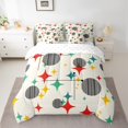 thumbnail image 2 of Manfei Modern Geometric 7-Piece Twin Bedding Sets,Rhombus Circle Pattern Bedding Comforter Set,Black Beige Red Sheet Sets For Men Women,Breathable Home Decor Reversible, 2 of 8