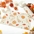 thumbnail image 3 of Fall Placemats Set of 6, Thanksgiving White Pumpkins Maple Leaves Place Mats 12x18 Inch Autumn Harvest Farmhouse Table Mats for Home Holiday Party Dining Table Decor, 3 of 6