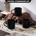 thumbnail image 4 of Vesteel Ceramic Coffee Mug Set of 6, 12 Ounce Porcelain Stoneware Mug with Handles, Catering Coffee Cups for Coffee, Tea, Hot Cocoa, Milk, Microwave and Dishwasher Safe, Matte Black, 4 of 9