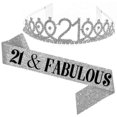 thumbnail image 5 of Women Glittering Rhinestone Letter Print Sash Tiara Set Birthday Party Supplies, 5 of 5