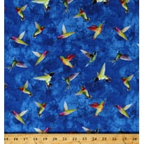 Cotton Hummingbirds Animals Zen Royal Blue Cotton Fabric Print by the Yard (Y3763-31ROYALBLUE)