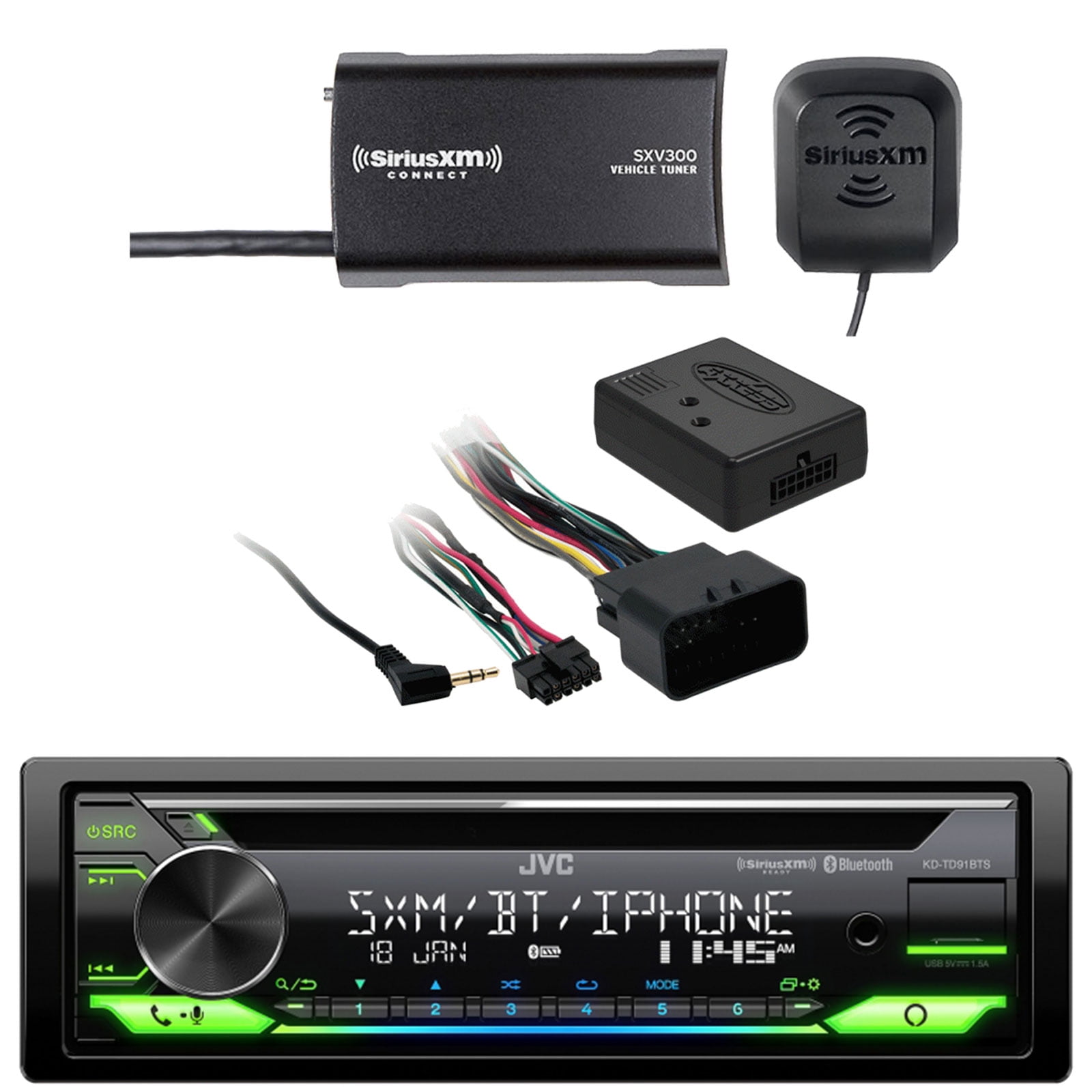 JVC KDTD91BTS Single DIN InDash CD Player Bluetooth USB AUX