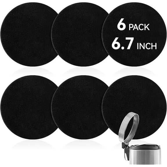 TONWIK 6 Pack Charcoal Filters for Compost Bucket, 6.7 Inch Compost Filters for Countertop Bin, Activated Carbon Replacement Filters for Kitchen Compost Bins, Home Bucket Compost Bin Refill, Round
