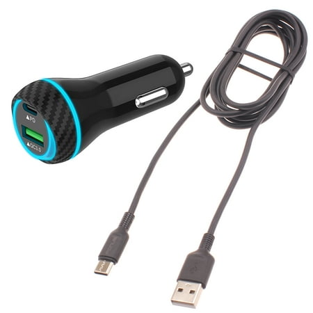 43W Quick Car Charger for Samsung Galaxy Z Fold4 Phone - 2-Port USB Cable Type-C PD Power Adapter DC Socket J2P Compatible With Galaxy Z Fold4 Model