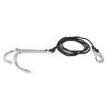 thumbnail image 4 of Ganchos de buceo de acero inoxidable de doble arrecife con cordón en espiral para actividades subacuáticas, seguridad para buceadores, color negro., 4 of 14