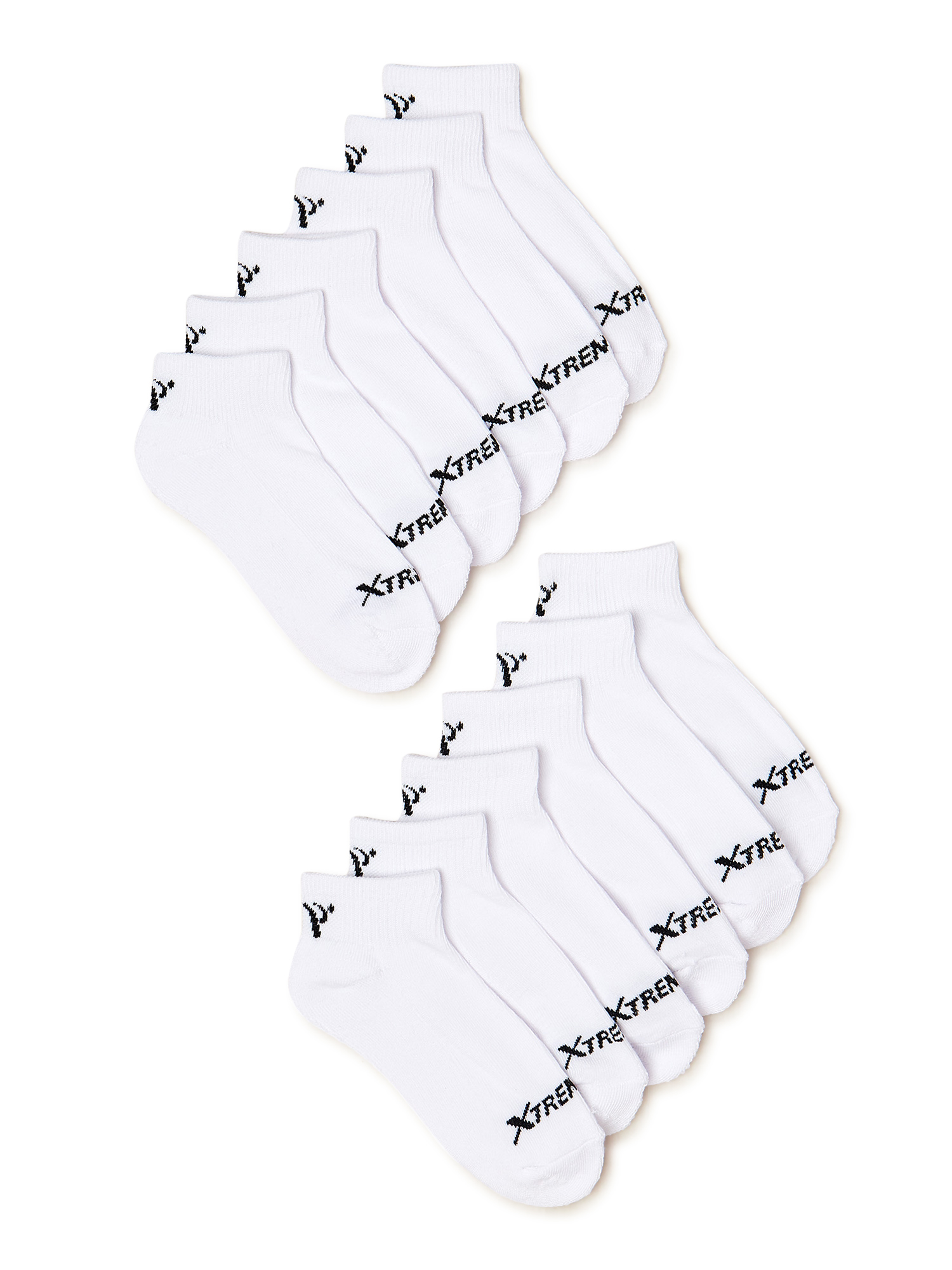 Xtreme Sport Boys Half Cushion Quarter Socks, 12Pack, Sizes 68