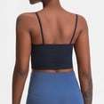 thumbnail image 4 of Gymayou Women Thin Strap Sports Bra Crop Cami Tank Tops Padded Support Scoop Neck Yoga Bralette Workout Vest for Gym Running Daily Dark Blue L, 4 of 5