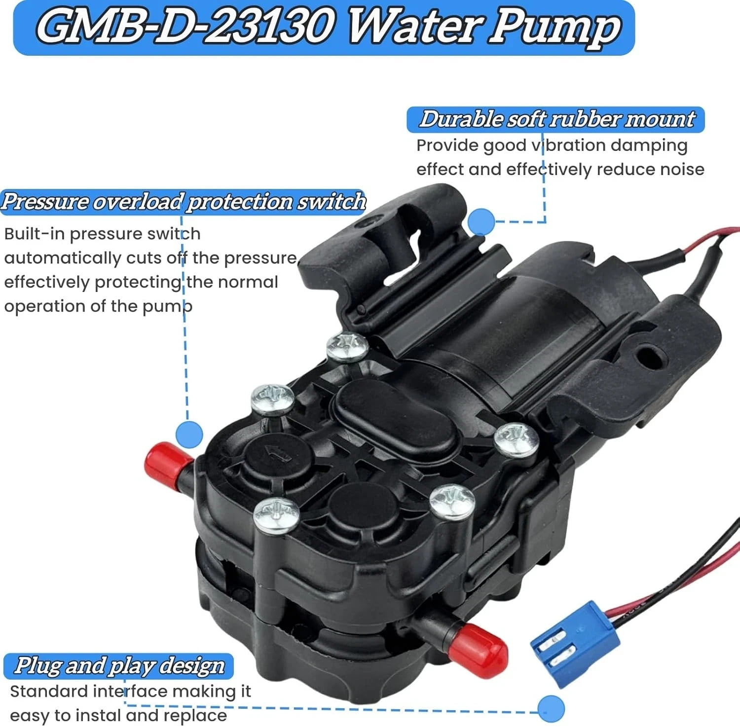 SUGASKET GMB-D-23130 Water Dispenser Water Pump Compatible with Midea 1.2L/Min Energy Efficient Low Noise Solution