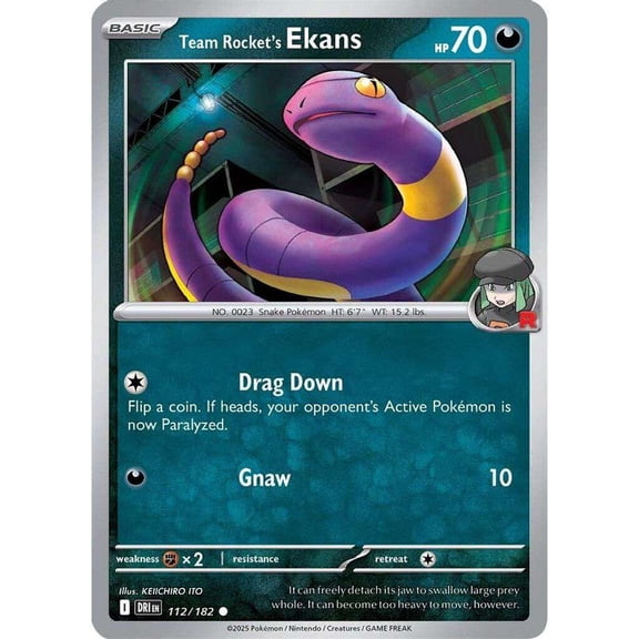 Pokemon Destined Rivals Common Team Rocket's Ekans #112