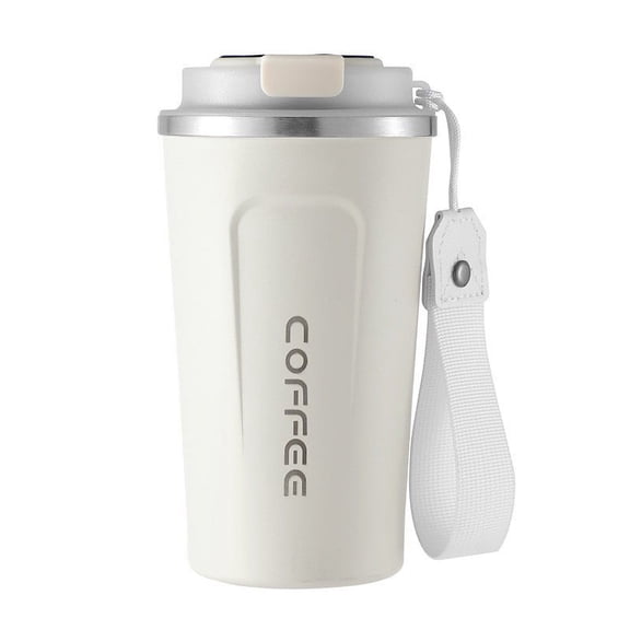 Clearance Under $5.66! 1Pc 510ml Insulated Stainless Steel Travel Mug (Stainless Steel, White)