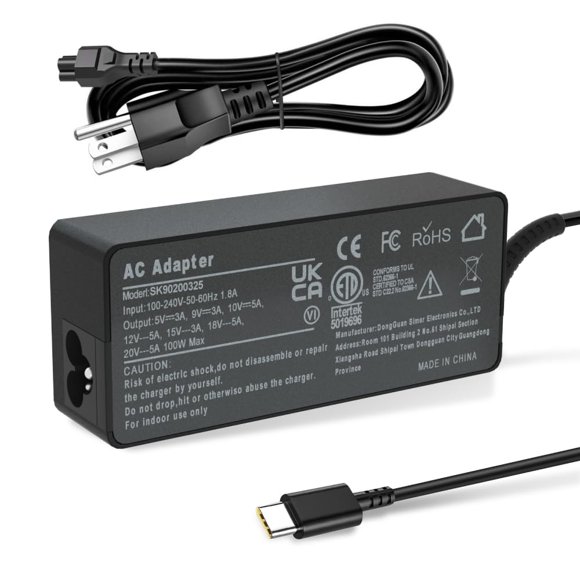 Cargador Damusy USB C tipo C de 100 W y 90 W para Lenovo Thinkpad