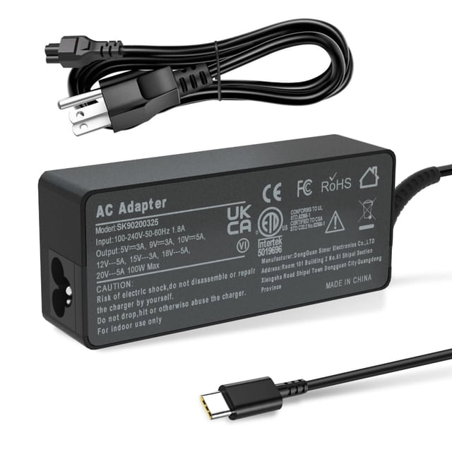 Cargador Damusy USB C tipo C de 100 W y 90 W para Lenovo Thinkpad