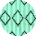 thumbnail image 1 of Ahgly Company Indoor Round Abstract Turquoise Blue Modern Area Rugs, 5' Round, 1 of 4