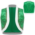thumbnail image 5 of iiniim Boys Christmas Dance Costume Sequins Sleeveless Velvet Trim Vest Crop Top Green 8, 5 of 7