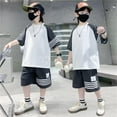 thumbnail image 2 of Kids Toddler Boys Shorts Set Tracksuit Short Sleeved T Shirt Shirt With Short Two Piece Clothes Set Summer Outfits,Size 7 Years 8 Years, 2 of 7