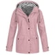 thumbnail image 1 of ICHUANYI ClearanceWomen Solid Rain Jacket Outdoor Plus Size Hooded Raincoat Windproof(Pink, S) ICHUANYI WER20232080504007, 1 of 5