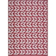 thumbnail image 3 of Playa Rug Amsterdam Lightweight Reversible Recycled Plastic Outdoor Floor Mat Red&White 6'x9' 6' x 9', 3 of 5