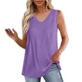 thumbnail image 2 of TrendVibe365 Womens Tank Tops Loose Fit Summer Tunic Pleated Plain Flowy Curvy Hem Shirts Sleeveless Tees Blouse V Neck Tshirts Loose Fit Pullovers Clothes, 2 of 8