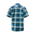 thumbnail image 2 of Men’s Short Sleeve Cowboy Button Down Casual Plaid Pattern Western Dress Shirt (8AS148-Aqua, 3XL), 2 of 3