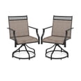 thumbnail image 2 of Costway Patio Swivel Dining Chairs Set of 2 with Quick-Drying Fabric and Metal Frame Brown, 2 of 9