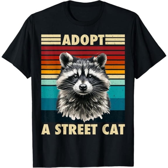 Women Adopt Street Cat Graphic Cotton T Shirt Casual Breathable Short Sleeve Round Neck Top Black S-5XL