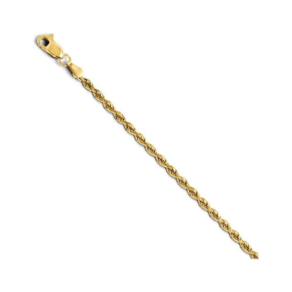 14K Yellow Gold chain Rope style Diamond-cut 18 in 2.5 mm