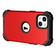 thumbnail image 6 of iPhone 13 Case 6.1",  Slim Hybrid Heavy Duty Rugged Defender Armor Cover Shockproof Anti-Scratch 3 In 1 Silicone Bumper Hard PC Back  Case for Apple iPhone 13 6.1", Red, 6 of 6