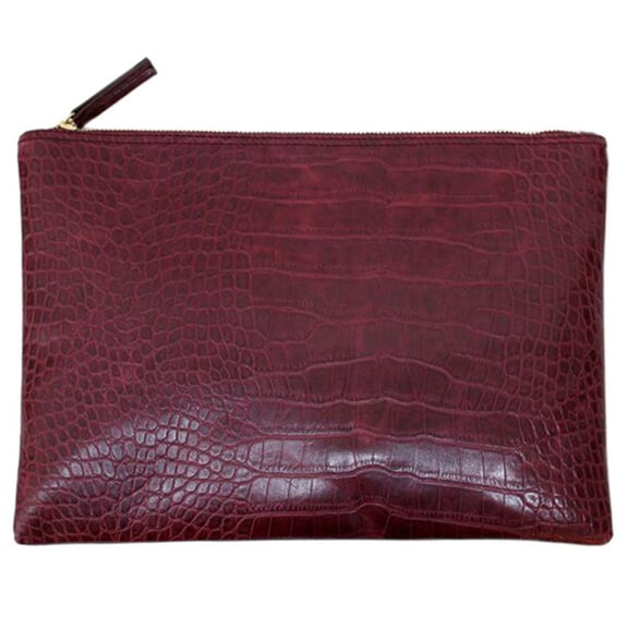 HONMEET Brown Alligator Pattern Envelope Clutch Bag Fashionable Women’s Purse Handbag
