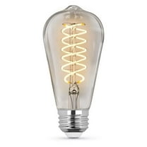 Feit 3019250 60W ST19 E26 Medium Filament LED Bulb - Equivalence, Soft White - Pack of 2
