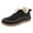 Black, variant on Women's Moccasin Bootie Slippers Fur Lined Cozy Warm Fuzzy Slip on Winter Indoor Outdoor House Shoes