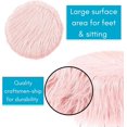 thumbnail image 5 of BirdRock Home Faux Fur Foot Stool Ottoman with Hair Pin Legs - Pink, 5 of 6