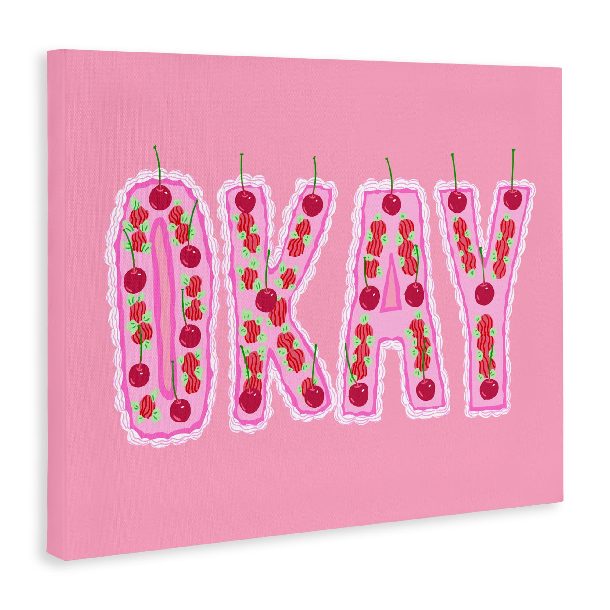 Stupell Industries Okay Pastel Cherry Cake Canvas Wall Art, design by Ziwei Li