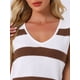 thumbnail image 5 of Conjunto de lounge para mujeres INSPIRE CHIC Pjs Top de tanque y pantalones cortos Set de pijama de punto con cuello en V S Café, 5 of 6