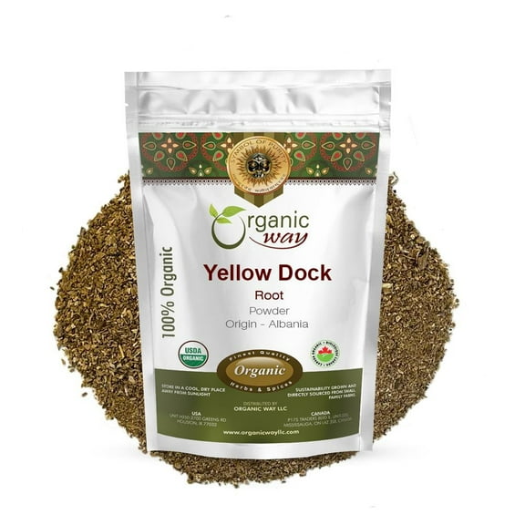 Organic Way Yellow Dock Root Powder (Rumex Crispus) - European Wild-Harvest | Organic & Kosher Certified | Vegan, Non GMO & Gluten Free | USDA Certified | Origin - Albania (1/4 lbs / 4 oz)