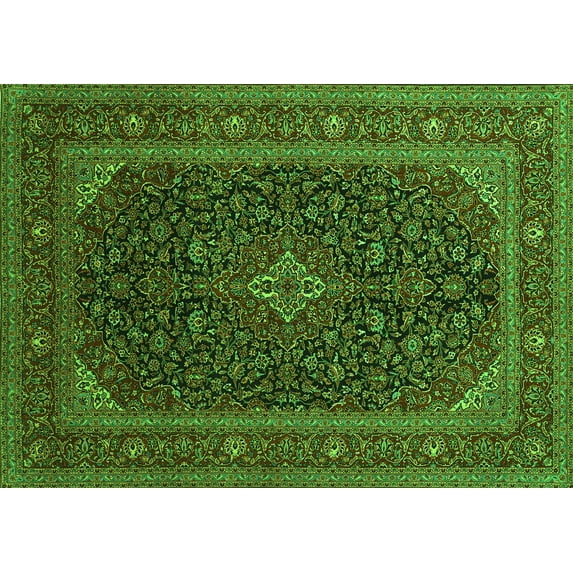 Ahgly Company Indoor Rectangle Persian Green Traditional Area Rugs, 7' x 9'