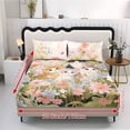 thumbnail image 2 of ZIATUBLES Cat Floral Print Queen Bed Sheets, Lightweight Comfy Bedding Set, 3 Piece Bedding Set with Elasticized 9.8" Standard Pocket Fitted Sheet and 2 Pillowcases, 2 of 9