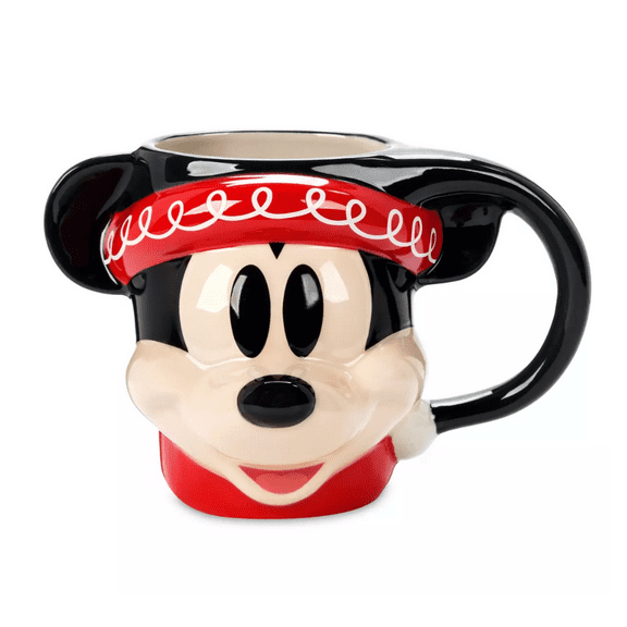 Disney Parks Mickey in Elf Hat Gloss Ceramic Holiday Christmas Coffee Mug New