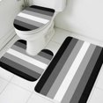 thumbnail image 3 of Black White Ombre Bath Mat 3 Piece Bathroom Rug Set, Gradient Black Woods Farmhouse Non Slip Bath Rug Contour Mat and Toilet Lid Cover, Absorbent Shower Mats Soft Bath Rugs and Mats Sets, 3 of 8