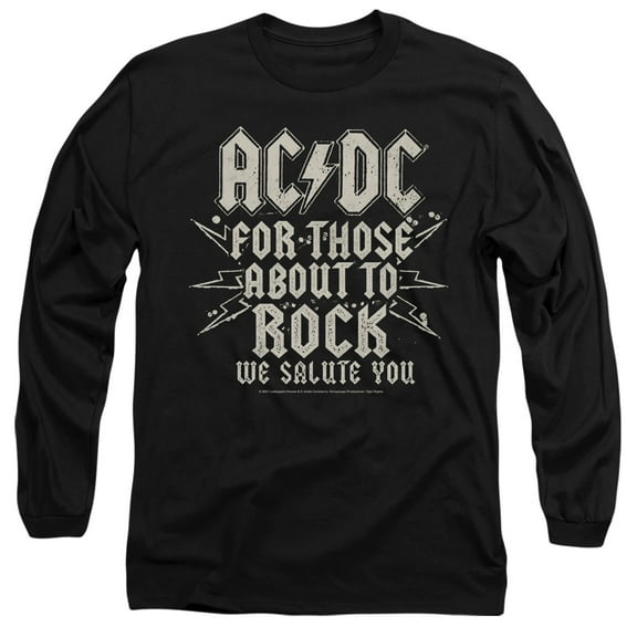 AC/DC Salute Unisex Adult Long-Sleeve T-Shirt Black