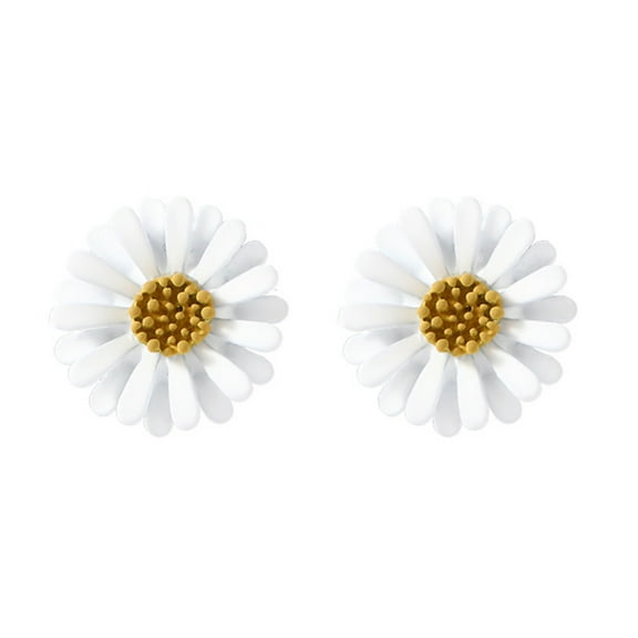 UDIYO Sweet Women Painting Daisies Flower Ear Stud Earrings Piercing Jewelry Gift